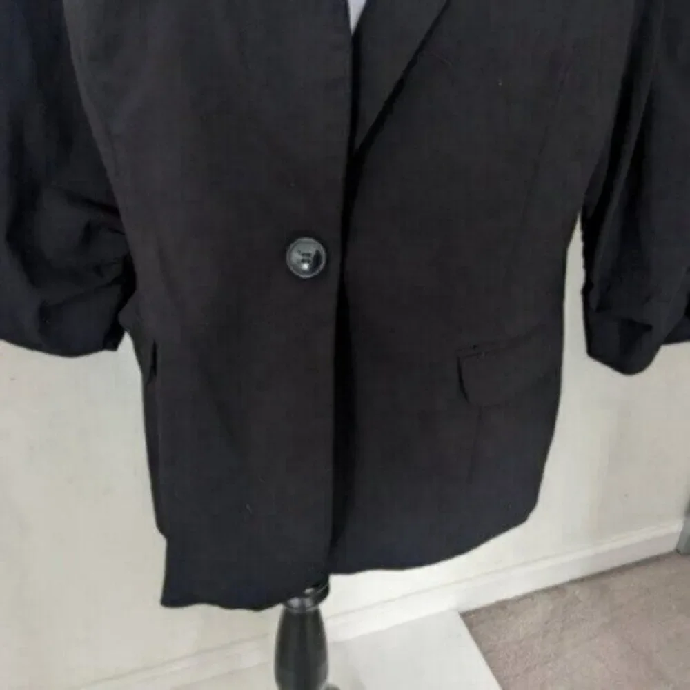 Torrid Casual Rouched Sleeve Black Jacket Size 2
